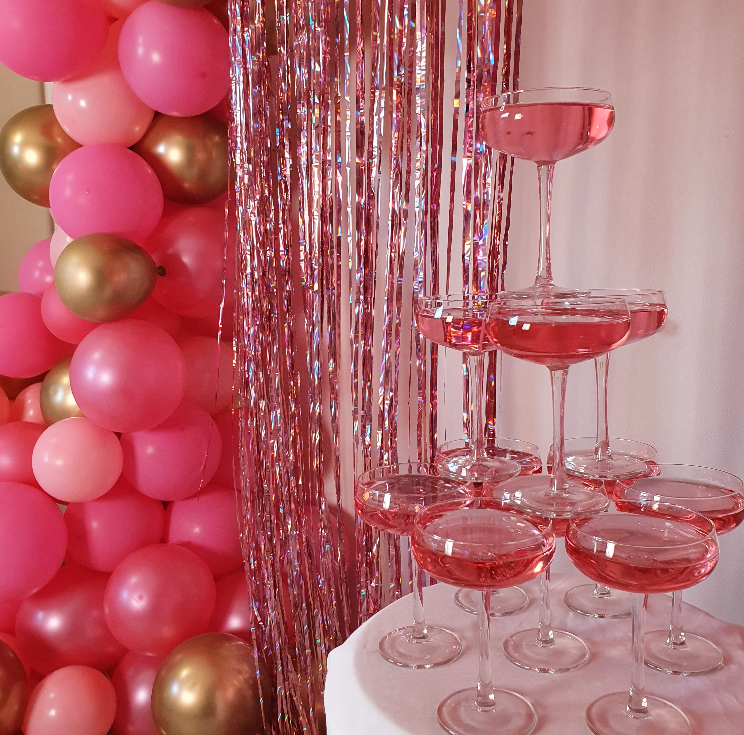 Pinke balloner, glimmer & cocktails - Eventdecor.dk 
